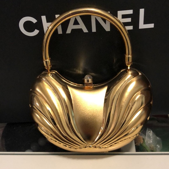 NWOT Gorgeous Italy Design Luxury Dinner Mini Gold Handbag/Crossbody - Picture 7 of 13